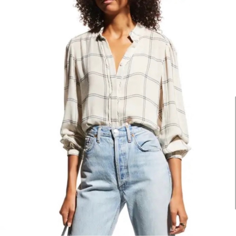 SPLENDID BLOUSE - REILY - WINDOWPANE CHECK - SZ.  M